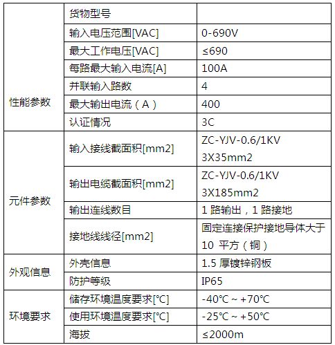 关于交流汇流箱技术参数的分析和介绍